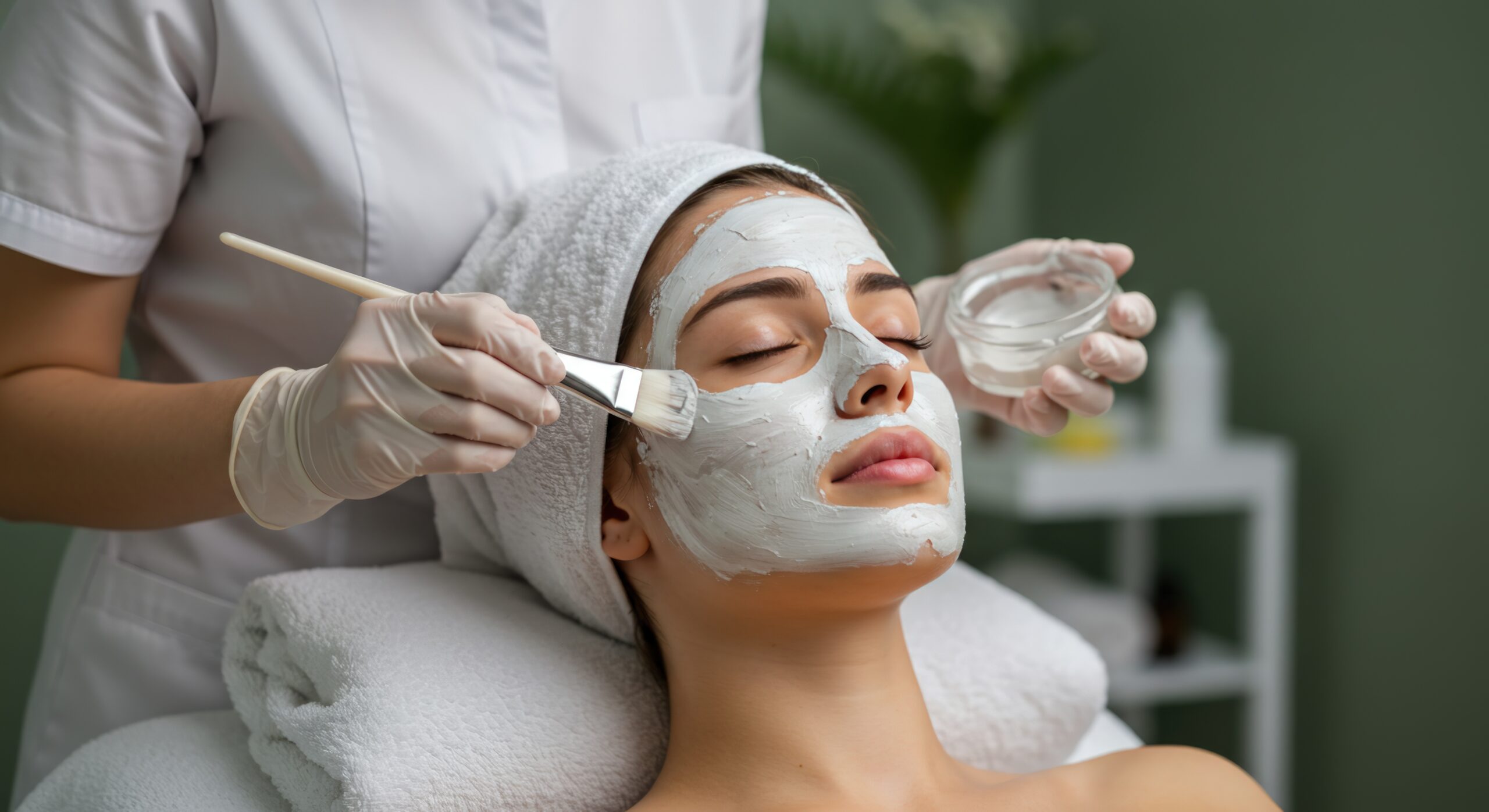 Home facial treatment cosmetology beauty wellness skin care